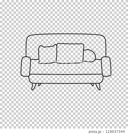 A couch with pillows on it 128037344