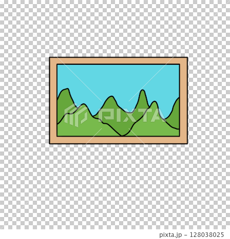 A picture of mountains with a blue sky 128038025