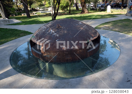Steel bunker in Tirana, Albania 128038043