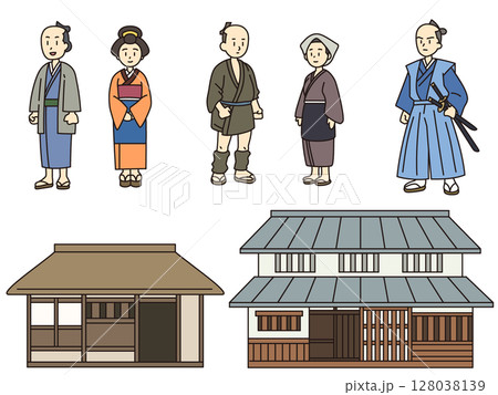 江戸時代の人々や建物 江戸時代の人々や建物 128038139