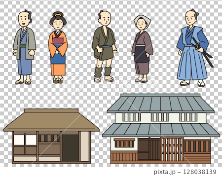 江戸時代の人々や建物 江戸時代の人々や建物 128038139