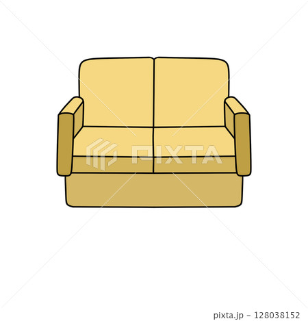 A cartoon couch with two cushions A cartoon couch with two cushions 128038152