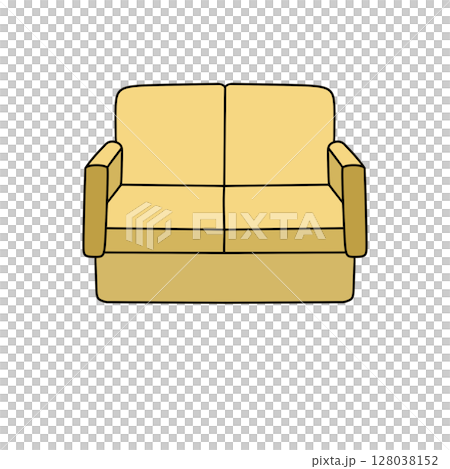 A cartoon couch with two cushions A cartoon couch with two cushions 128038152