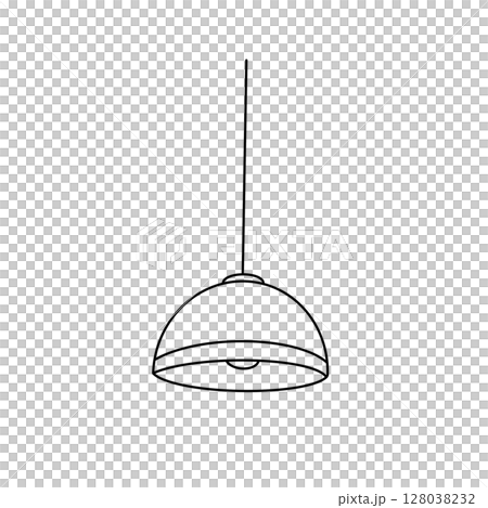 A lamp hanging from the ceiling 128038232