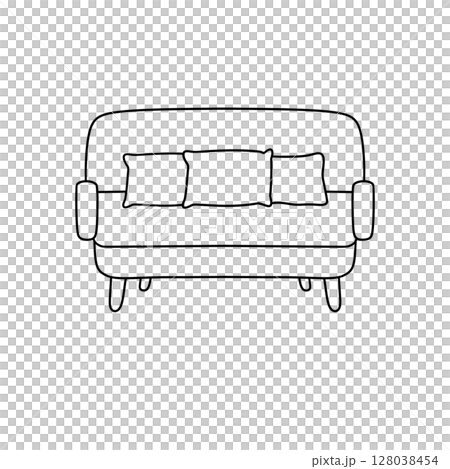 A couch with pillows on it 128038454