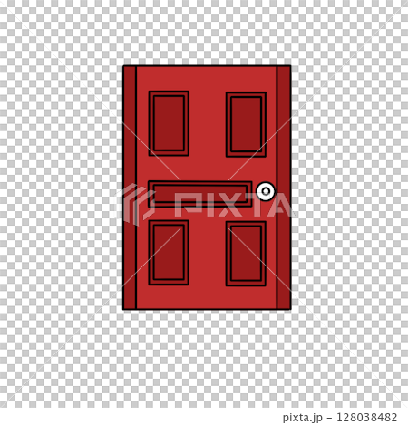 A red door with a white background 128038482