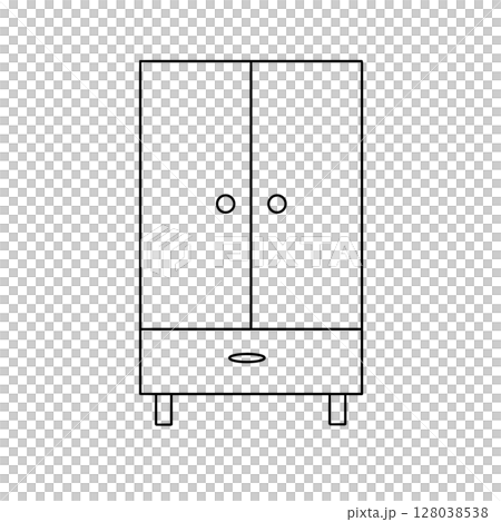 A white cabinet with a drawer 128038538