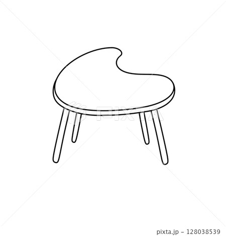 A table with a curved top and legs A table with a curved top and legs 128038539
