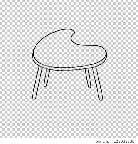 A table with a curved top and legs A table with a curved top and legs 128038539
