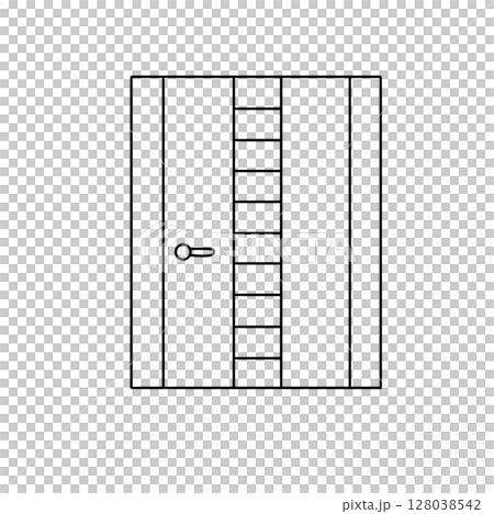 A door with a handle and a knob A door with a handle and a knob 128038542