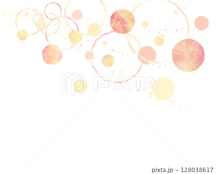 暖色の抽象的な丸の背景イラスト 128038617