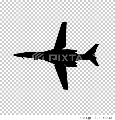 War plane flies across the sky. Bomber silhouette War plane flies across the sky. Bomber silhouette 128038838