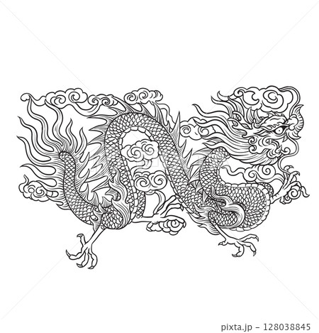 East Asia dragon, Traditional Chinese mythological creature. East Asia dragon, Traditional Chinese mythological creature. 128038845