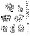 夏祭り挿絵モノクロ 128039352