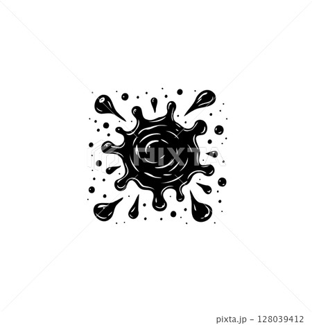 Abstract black ink splash design: creative vector illustration with artistic accents Abstract black ink splash design: creative vector illustration with artistic accents 128039412