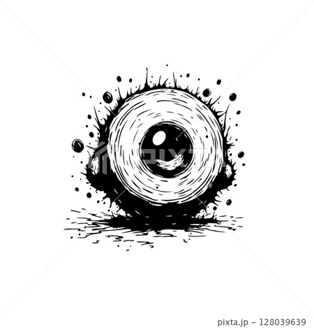 Stylized Eye with Ink Splatter Effect: A...のイラスト素材 [128039639] - PIXTA