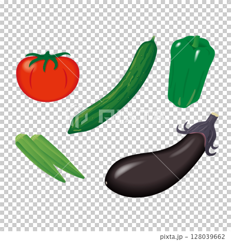 食べ物_夏野菜　イラストセット 128039662