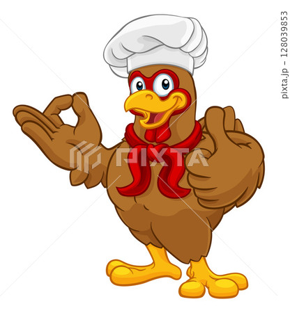 Chef Chicken Rooster Cockerel Thumbs Up Perfect Chef Chicken Rooster Cockerel Thumbs Up Perfect 128039853