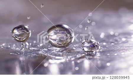 Floating Water Droplets in Motion 128039945