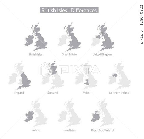 illustration of geography, The United Kingdom of Great Britain and Northern Ireland, The four countries of the United Kingdom, combination of different national identities, united kingdom map 128040822