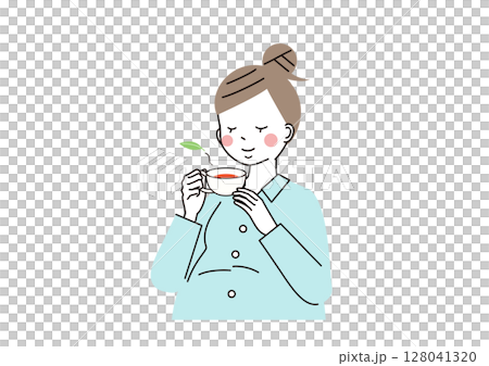 孕婦喝草本茶放鬆 孕婦喝草本茶放鬆 128041320