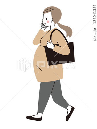 颯爽と仕事している妊娠中の女性 128041325