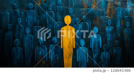 Extreme closeup of One Single Yellow Human...のイラスト素材 [128041366] - PIXTA