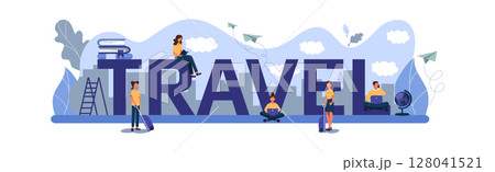 Travel concept panoramic web template for advertising - Vector 128041521