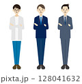 ビジネスマン：全身：困った・問題：フラットデザイン 128041632
