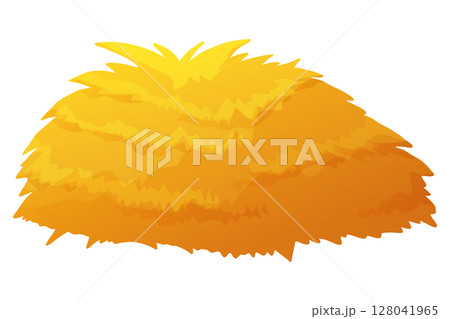 Flat hay and straw stacks. Farming bundles, yellow thatch, cartoon bales and piles of dry forage. Rural crop, autumn feed and pasture elements. Vector clipart Flat hay and straw stacks. Farming bundles, yellow thatch, cartoon bales and piles of dry forage. Rural crop, autumn feed and pasture elements. Vector clipart 128041965