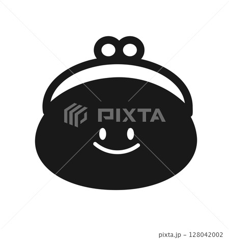 シンプルな顔のついたお財布のアイコン素材 128042002