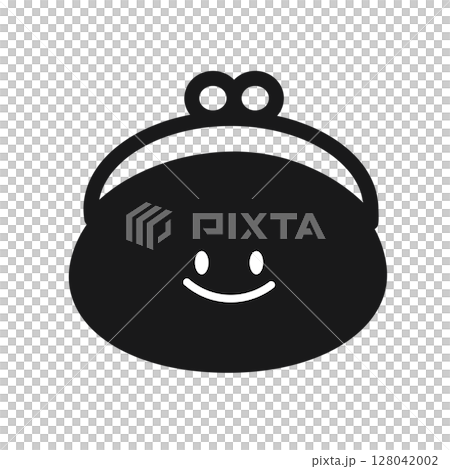 シンプルな顔のついたお財布のアイコン素材 128042002