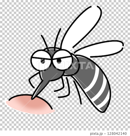Illustration of a blood-sucking mosquito Illustration of a blood-sucking mosquito 128042140