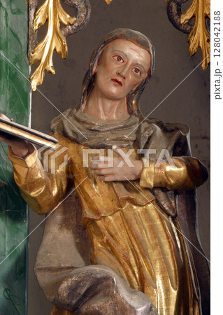 Saint Anne, statue on the main altar in the Church of the Three Kings in Komin, Croatia Saint Anne, statue on the main altar in the Church of the Three Kings in Komin, Croatia 128042188