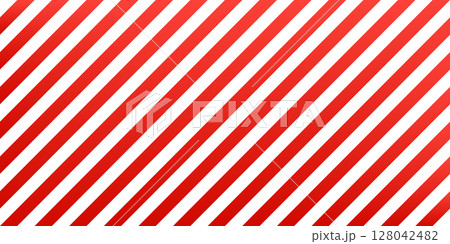 Candy-cane themed red and white diagonal stripe pattern background image. 128042482