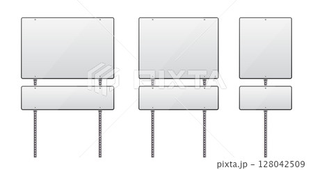 Collection of blank road signs, ready for customization and wayfinding. 128042509