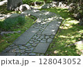木漏れ日が差し込む日本庭園 128043052