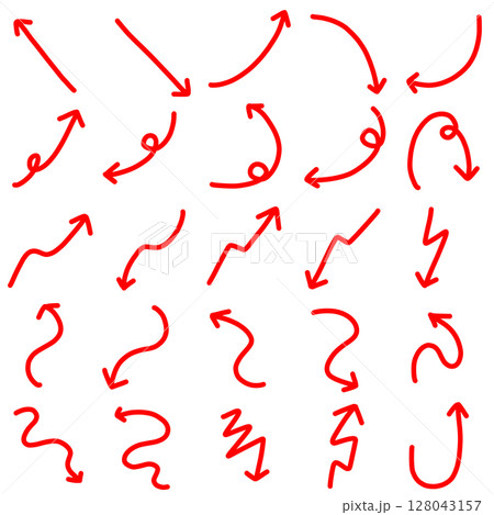 透明背景の赤い手描き矢印コレクション 透明背景の赤い手描き矢印コレクション 128043157