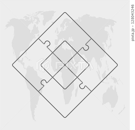 Puzzle diagram infographic process on 4 parts Puzzle diagram infographic process on 4 parts 128043246