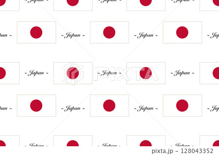 Seamless pattern background with the Japanese flag and country name 128043352