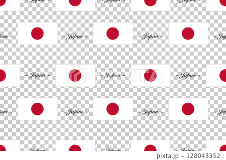Seamless pattern background with the Japanese flag and country name 128043352