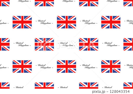 Seamless pattern background with the UK flag and country name 128043354