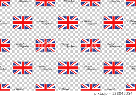 Seamless pattern background with the UK flag and country name 128043354