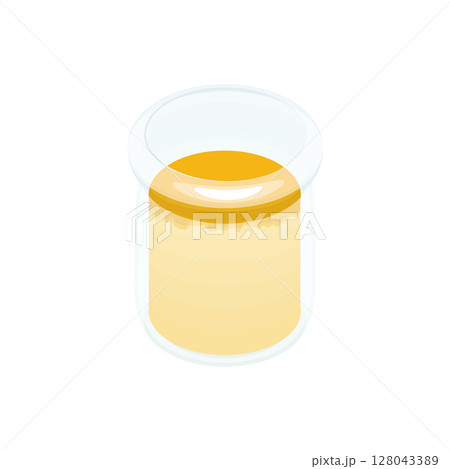 イラスト素材:瓶入りのマンゴープリン イラスト素材:瓶入りのマンゴープリン 128043389