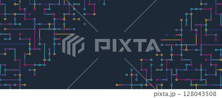 Abstract circuit border technology connected concept background Abstract circuit border technology connected concept background 128043508