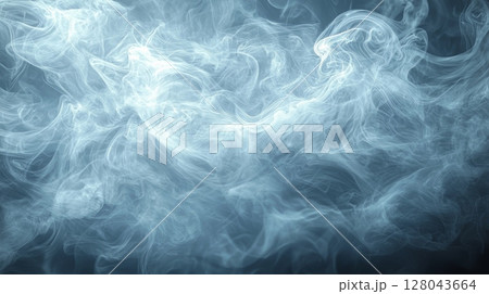 Dynamic Swirling Smoke Effect Creating Ethereal Surface Patterns of Peaceful Ambiance 128043664