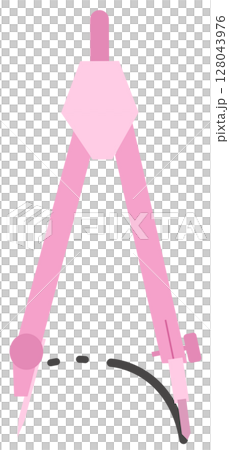 Cute Pink Compass Drawing a Circle Cute Pink Compass Drawing a Circle 128043976