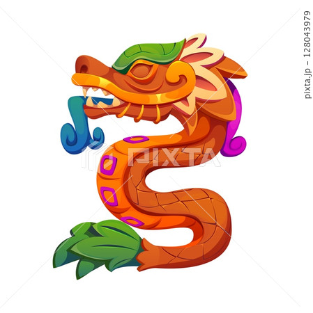 Aztec, Inca or Maya Mexican game icon for asset and GUI element, cartoon vector. Aztec civilization, Inca tribe or Maya totem animal of tribal serpent or dragon snake for ancient mystery game asset Aztec, Inca or Maya Mexican game icon for asset and GUI element, cartoon vector. Aztec civilization, Inca tribe or Maya totem animal of tribal serpent or dragon snake for ancient mystery game asset 128043979