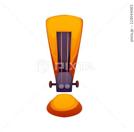 Cartoon musical font exclamation mark as a stringed music instrument, resembling a violin or double bass grief. Vector punctuation sign or glyph, entertainment funny type, alphabet, abc character Cartoon musical font exclamation mark as a stringed music instrument, resembling a violin or double bass grief. Vector punctuation sign or glyph, entertainment funny type, alphabet, abc character 128044065