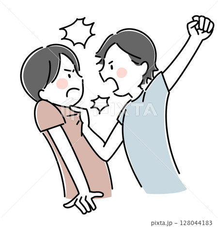 ケンカする子供のイラスト 128044183
